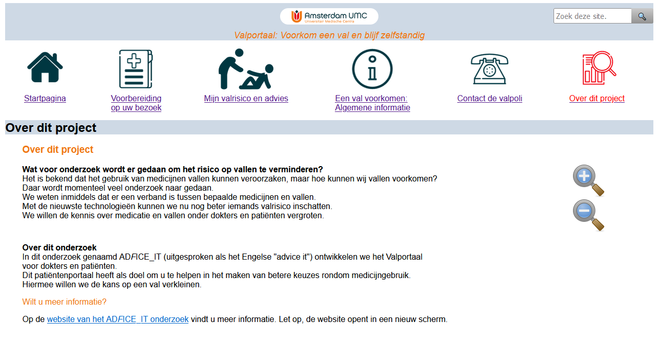 Screenshot Valportaal Study